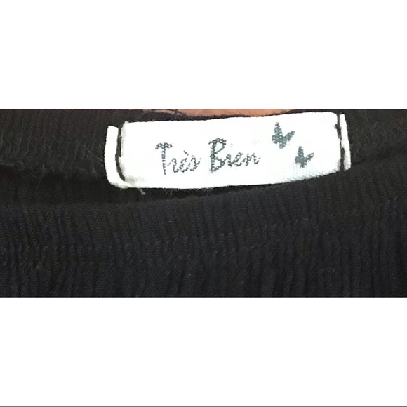 black off shoulder high low crop top size large - Picture 5 of 6